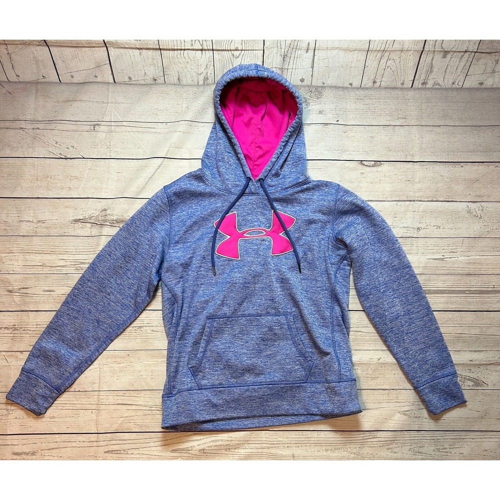 Under Armour Pullover Hoodie Blue Long Sleeve Polyester Women's Size Large